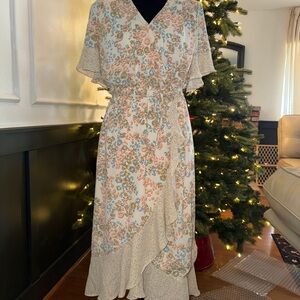 DR2 Multicolor Floral High Low Dress